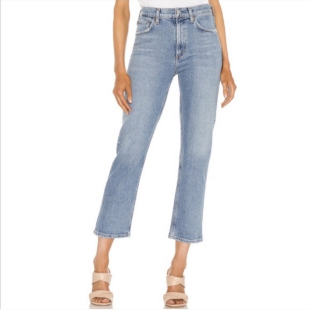 Revolve AGOLDE Wilder Straight Leg Jeans, Mid Rise, Light Washed, Size 25